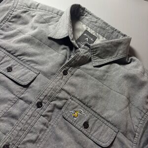 Antigua SDSU Jackrabbits Mens Gray Quilted Button Up Shacket Long Sleeve Casual‎